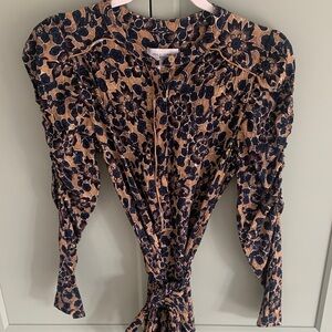 Navy Floral Midi Dress